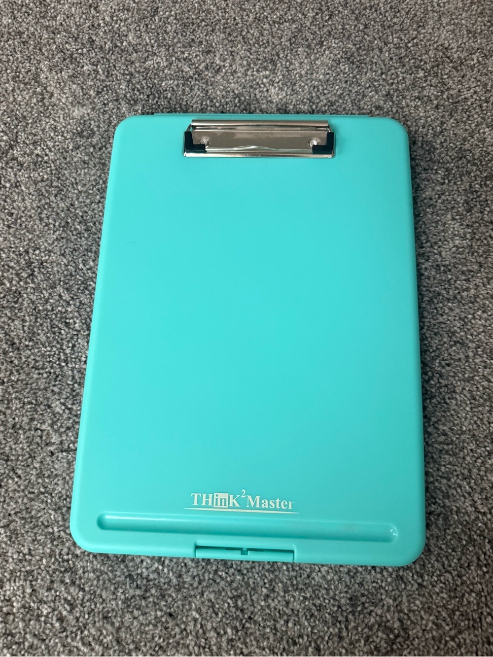 teal blue clipboard with storage